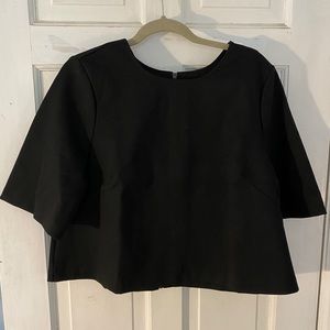 Cropped BCBG black cotton top